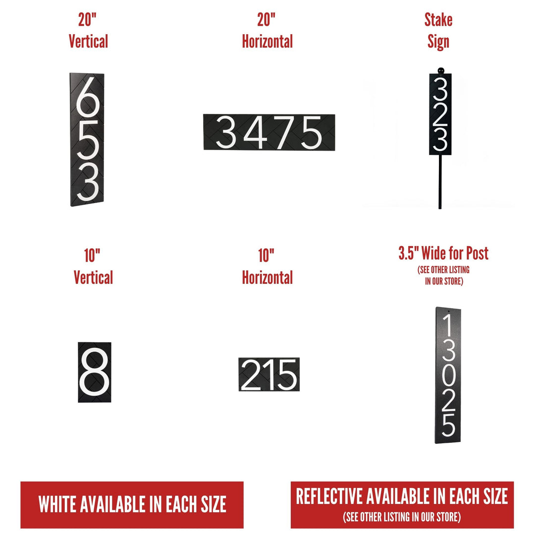 Customized Premium Large Address Sign (White 20 Inch Horizontal)