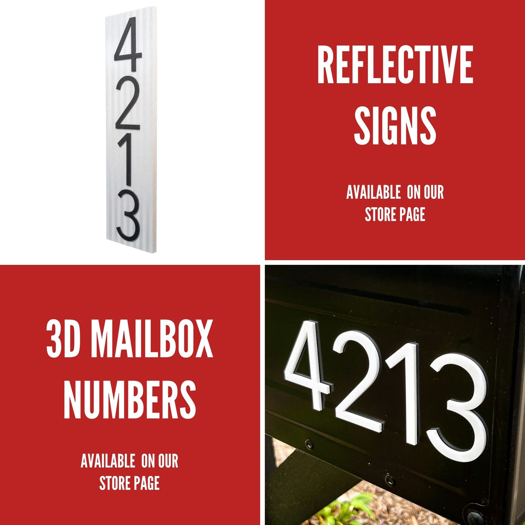 Customized Premium Large Address Sign (White 20 Inch Horizontal)